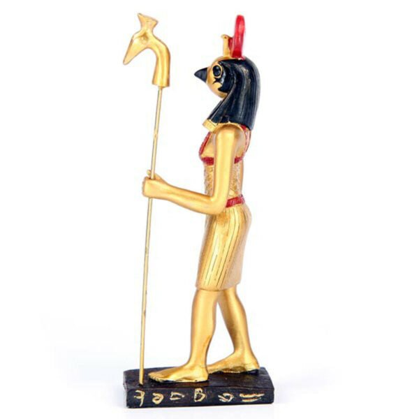 Home Decor~Decorative Gold Standing Horus Egyptian Figurine Ankh Staff Ornament