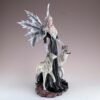 Fairy Collection~Black Fairy With Two White Wolves Figurine Statue 9.75" High New In Box