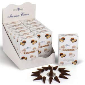 Home Fragrance~Stamford Hex Incense Cones- Coconut 12 packs