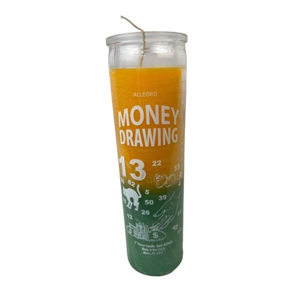 Magic Candle~Money Drawing Lucky Success Gold & Green 7 Day Candle Ritual Spell, Pagan Magic