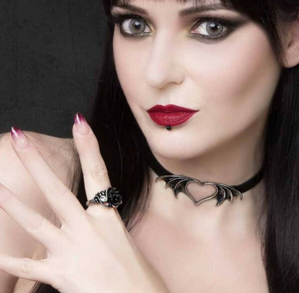 Alchemy England - NOCTE AMOR - Choker with Faux Leather Strap, Vampires, Gothic
