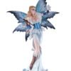 Fairy Collection~Large Scale Fairy With Snowy Owl Holding Crystal Wand Figurine 23" High Statue