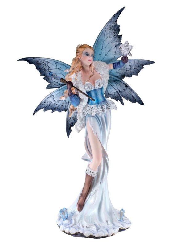 Fairy Collection~Large Scale Fairy With Snowy Owl Holding Crystal Wand Figurine 23" High Statue