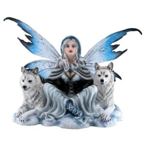s-l1600_c4882c86-57a5-4be6-93b8-db4979a07b92 Fairy Collection~Large Fairy With Pair of White Wolves Figurine Statue 18" Wingspan 11.75" High