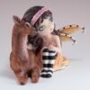 Fairy Collection~Orange Forest Fairy Little Girl With Deer Figurine 4.75" Long New In Box