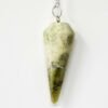 Magicun Stone~Serpentine Pendulum with Chain, Faceted (Natural Crystal Stone)