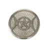 Witchcraft~Silver Tone Triple Moon Pentagram Pentacle Altar Tile Plate 3.5" Pagan Wicca