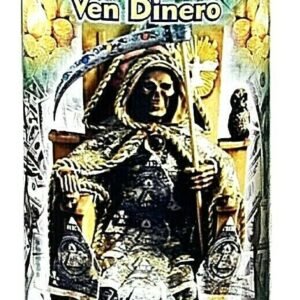 CANDLE COCKTAIL AROMATIC HOLY DEATH MONEY DRAWING - SANTA MUERTE VEN DINRERO