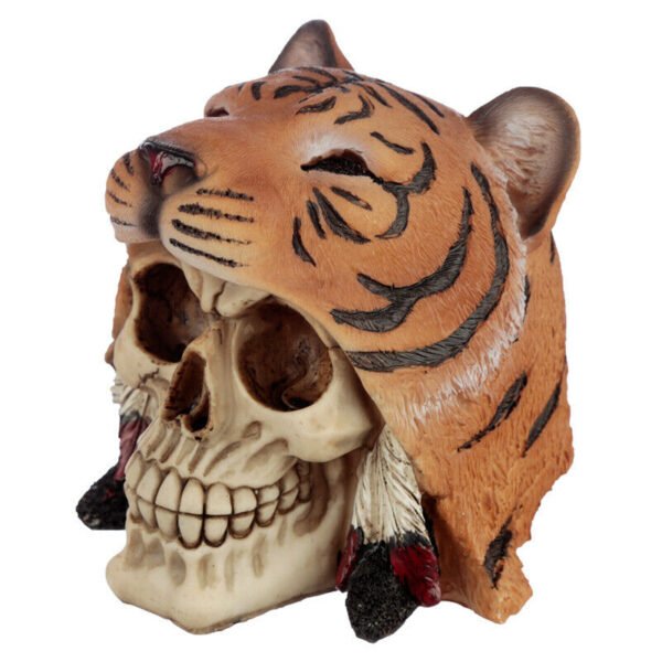 Home Decor~Fantasy Skull in Tiger Headdress Ornament Figurine Skeleton Horror Dead