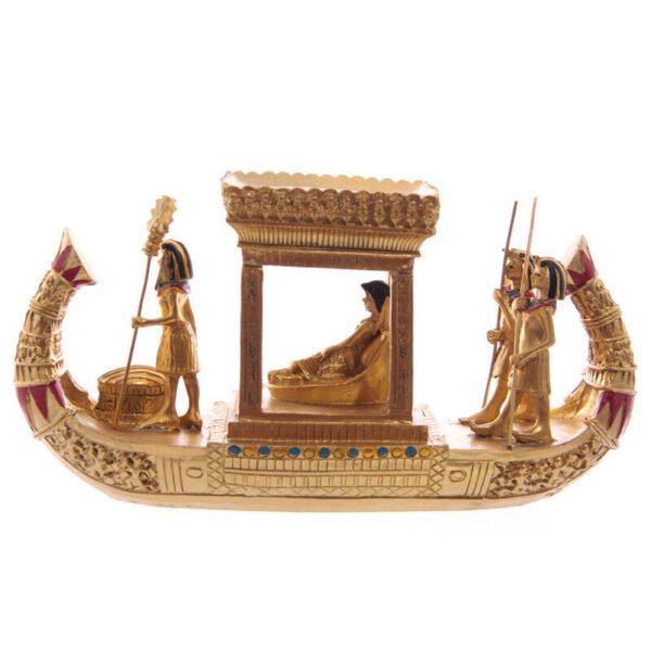 Home Decor~Decorative Gold Egyptian Canopy Boat Figurine Art Sculpture Ornament Decor