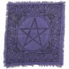 Witchcraft~Purple Black Pentagram Pentacle Cotton Altar Tarot Cloth 18" X 18"