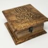Wicca & Paganism~Lotus Hamsa Hand Wooden Carved Box, 4 x 6", Hand Carved, Brand New