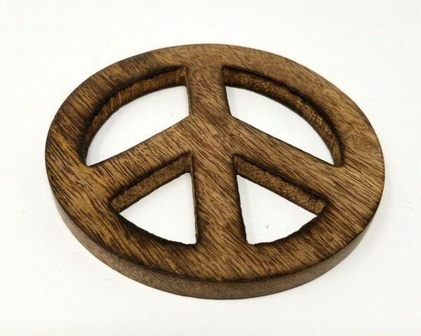 Wicca & Paganism~4" Peace Altar Tile, Wooden Carved and Stained (Wicca Pagan)