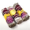 Palo Santo & Sage~White Sage with Rose Petals 3-4" Smudge Stick. (3 PACK)