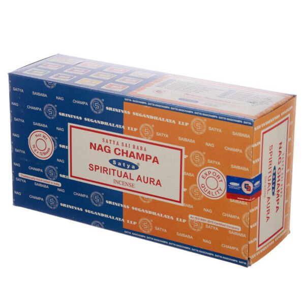 Home Fragrance~SATYA Sai BaBa Nag Champa & Spiritual Aura Incense Sticks 12 x 14 sticks
