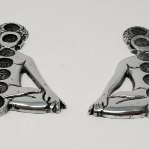 Home Fragrances ~Meditation Seven Chakras Design 5.5" Silver-Tone Metal Cone Incense Burner 2pcs