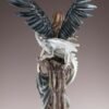 Fairy Collection~Gothic Black Angel Dark Fairy With White Dragon Figurine 16.75"H Resin Statue