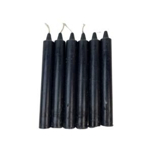 Magic Candle~Set Of 6 Black Taper Household 6" X 3/4" Candles Ritual Spell Wicca Pagan Altar