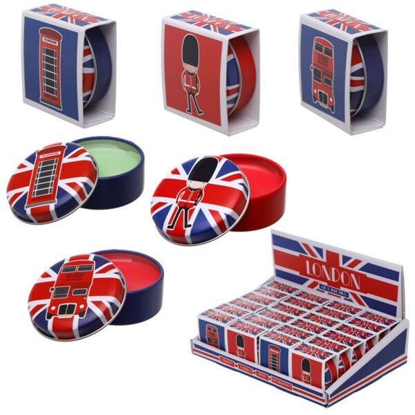 Collectable Design~Funky Lip Balm in a Tin - London Designs Travel Purse Pocket