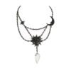 MOON AND SUN - Necklace Pendant Black
