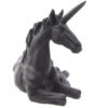 Home Decor~Lying Black Unicorn Garden Ornament Height 33cm Length 46cm Width 23cm