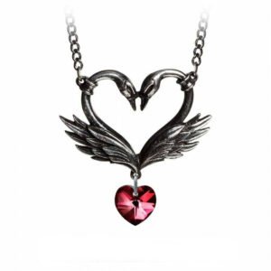 s-l1600_cc82fd62-5d20-47f7-811d-503c73a39997 Alchemy Gothic THE BLACK SWAN ROMANCE Red Swarovski Crystal Heart Pewter Pendant