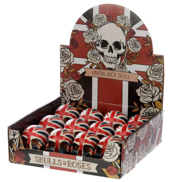 Home Decor~Skull Union Jack Flag Head Halloween Ornament Head Art Statue