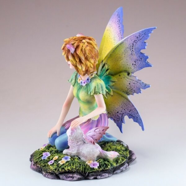 Fairy Collection~Cat Fairy and White Kitty With Wings Figurine 5.5" High Statue Resin New!