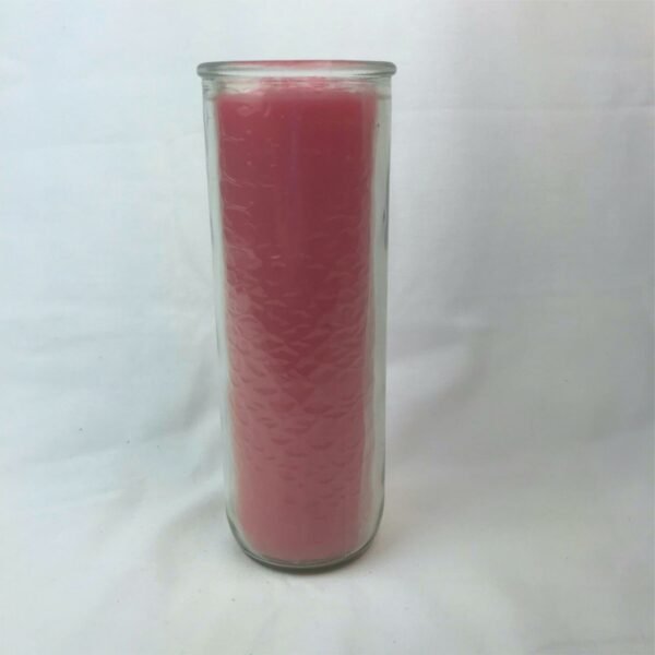 Magic Candle~Pink 7 Day Pullout Candle In Glass / Refillable / Unscented Magic Pagan Wicca
