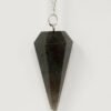 Magicun Stone~Grey Aventurine Pendulum with Chain, Faceted (Natural Crystal Stone)