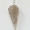 Magicun Stone~Smoky Quartz Pendulum with Chain, Faceted (Natural Crystal Stone)