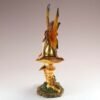 Fairy Collection~Golden Fairy On Mushroom Figurine Statue 9" High Clear Wings Resin New In Box!