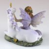 Fairy Collection~Mini Purple Fairy Stroking Unicorn Figurine 2" High Glittery Resin New