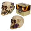 Home Decor~Gothic Skull Decoration with Purple Roses