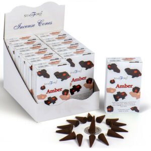 Home Fragrance~Stamford Hex Incense Cones- Amber 12 packs Each with 15 incense cones