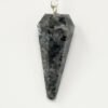 Magicun Stone~Indigo Gabbro Pendulum with Chain, Faceted (Natural Crystal Stone)