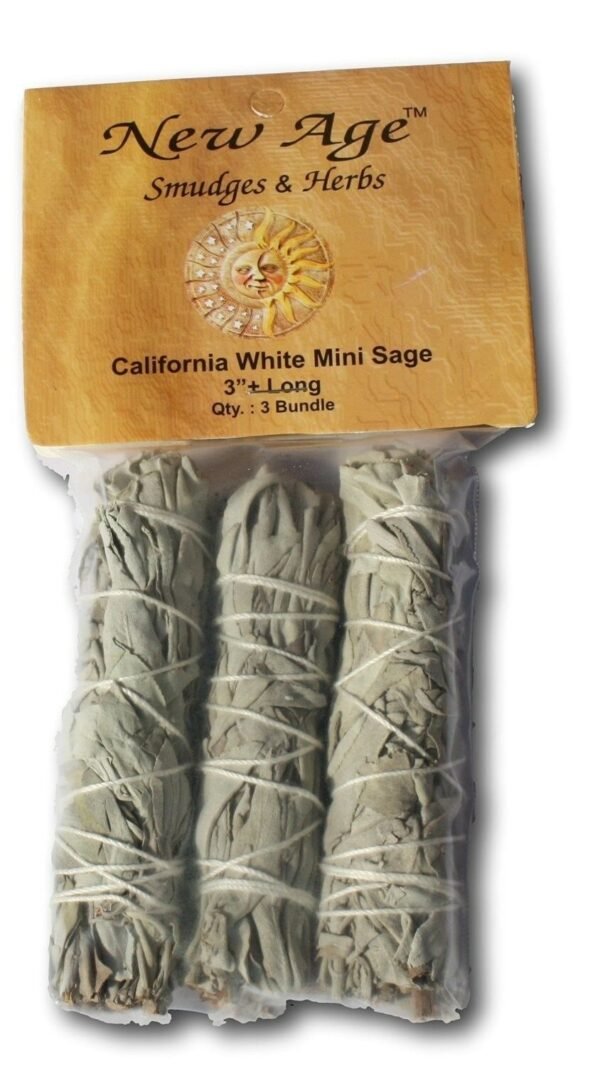 Palo Santo & Sage~New Age Smudges And Herbs White Sage Smudge Sticks Mini, 3 Pack