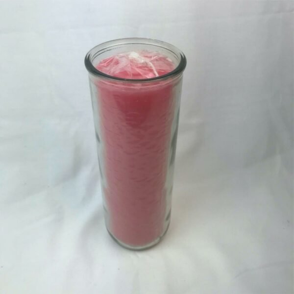 Magic Candle~Pink 7 Day Pullout Candle In Glass / Refillable / Unscented Magic Pagan Wicca
