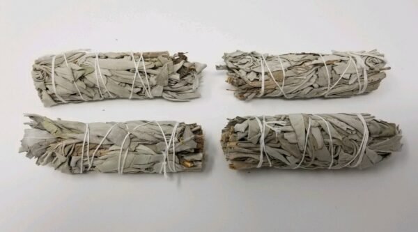 Palo Santo & Sage~4X White Sage Smudge Sticks / Wands 4 - 5 " Negativity Removal