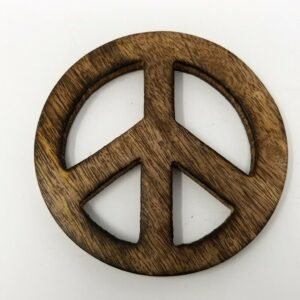 Wicca & Paganism~4" Peace Altar Tile, Wooden Carved and Stained (Wicca Pagan)