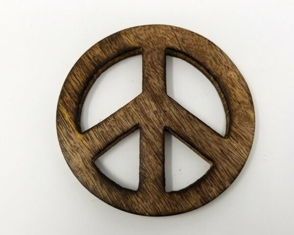 Wicca & Paganism~4" Peace Altar Tile, Wooden Carved and Stained (Wicca Pagan)