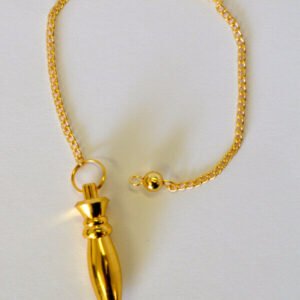 Magicun Stone~Gold Finish Pendulum 1.75"L with Chain 7.25"L
