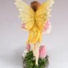 Fairy Collection~Mini Yellow Fairy Leaning On Mushroom Figurine 4.25" High Glittery Resin New!