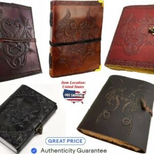 s-l1600_d598c877-a8f1-429d-8b56-e1ef0f53e2aa Home Decor~DOUBLE DRAGON Leather Journals Handmade Deckle Book Blank Notebook Bound Diary