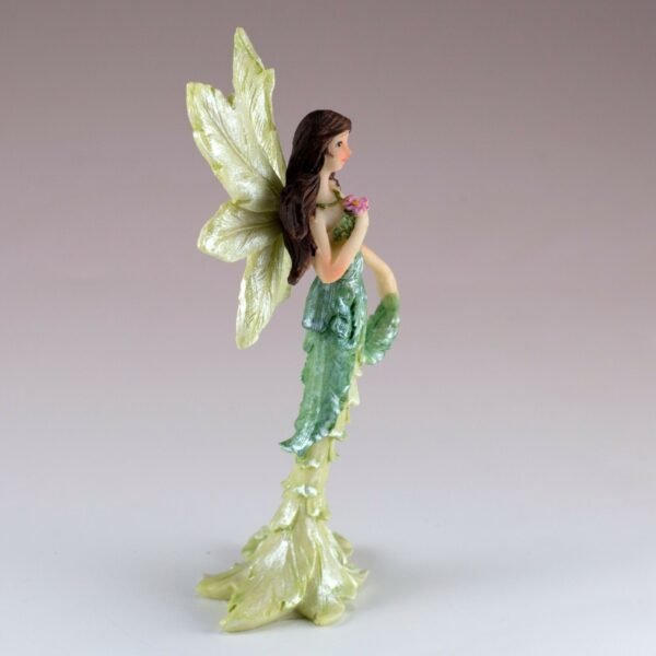 Fairy Collection~Mini Green Feather Wing Fairy Figurine 5" High Resin New!