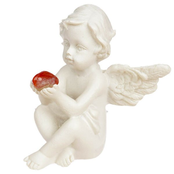 Home Decor~1 x Collectable Cherub Sitting Holding Mineral Stone Ornament