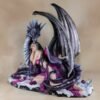 Fairy Collection~Pink Sleeping Fairy With Purple Dragon Figurine Statue 13.75" Long New In Box!