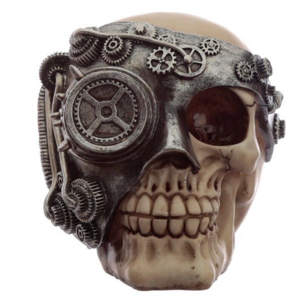 Home Decor~Steam Punk SKULL Ornament Fantasy Figurine Sculpture Gothic Cogs Pagan Wiccan