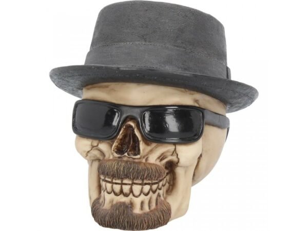 Magicun Giftware~Badass Gothic Large Fedora Hat Skull Ornament Figurine Skeleton Decor 15.8cm