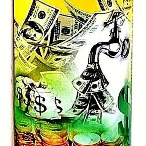 CANDLE COCKTAIL VELADORA MONEY DRAWING/ VEN DINERO- PAINTED GOLD